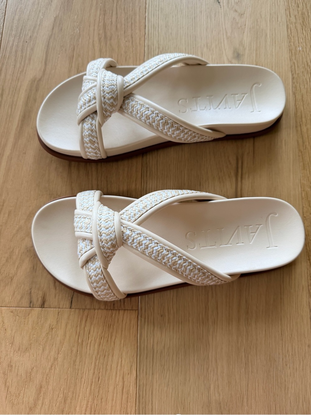 Eric Javits Notti Raffia Padded Footbed Slide White NIB - Picture 3 of 6